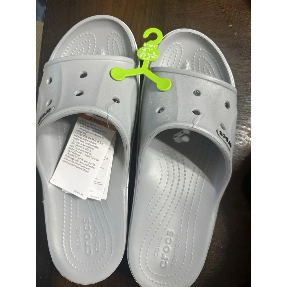 Crocs Bayaband Slide Men's Sandals Gray Comfort Lightweight Size 12 Synthetic